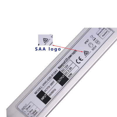 Certificato SAA Driver LED Slimline 12V 30W Tensione costante impermeabile IP67