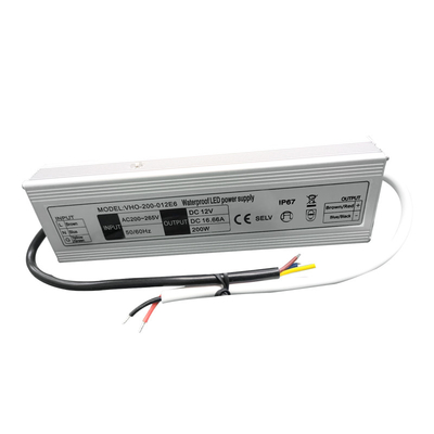 Peso leggero elettronico impermeabile all'aperto del driver 200W 12V di IP67 LED