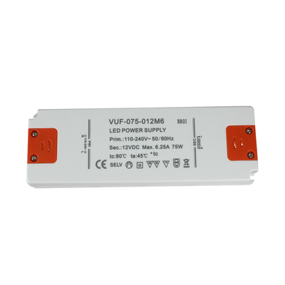 Alimentazione elettrica del driver 12V 75W di Constant Voltage LED della custodia in plastica per la luce di striscia