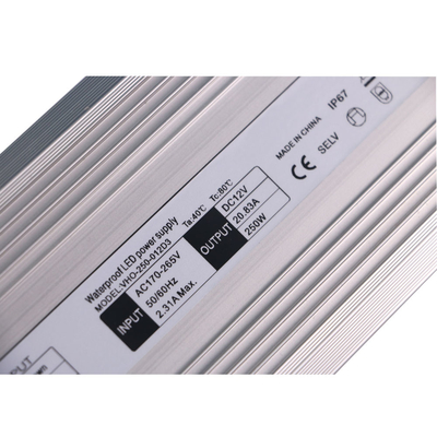 Alloggio a una uscita dell'alluminio del driver 250w di 12V 20A Constant Voltage LED