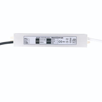 20w il driver sottile eccellente Transformer 5v 4a del cv LED impermeabilizza Ip67 per illuminazione