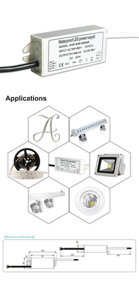 RoHS 640mA LED Constant Current Power, driver leggero della luce di inondazione