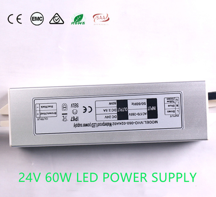 Alimentatore in CC all'aperto 24V, striscia Heatproof di ROHS 2.5A di For LED del driver del LED