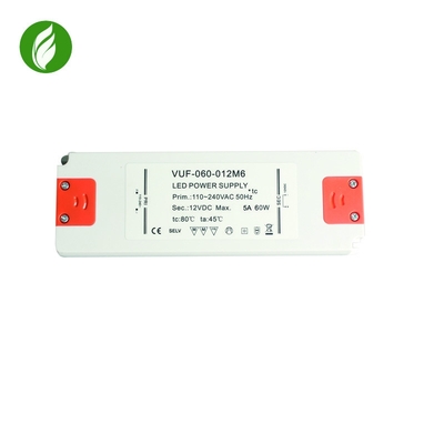 alimentazione elettrica di 60W IP20 Constant Voltage LED, driver libero della luce intermittente di plastica